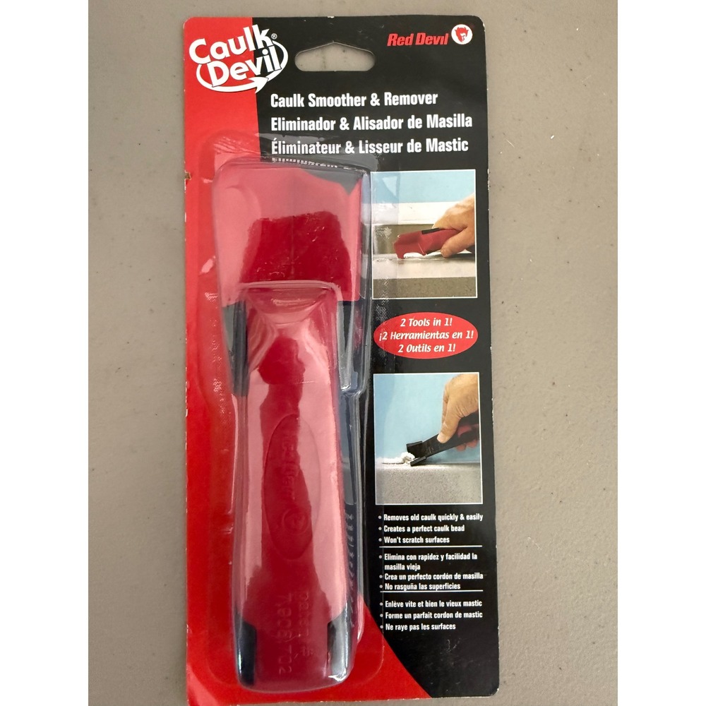 Red Devil Caulk Devil 2-in-1‎ Caulk Smoother and Remover Tool 4052 Red Black